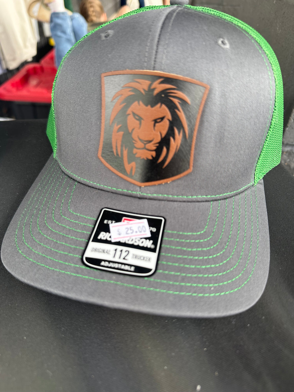 Lanier Lions Shield Leather Patch Hat