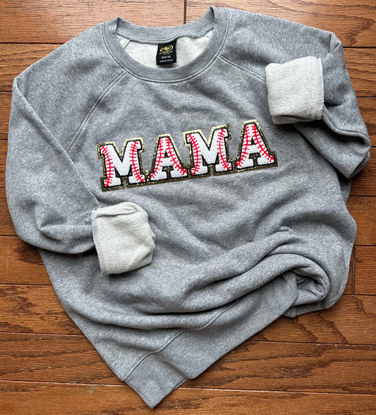 Baseball Mama Chenille Patch Sweatshirt