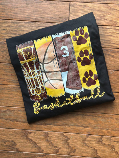 Maroon and Gold Customized Basketball Shirt