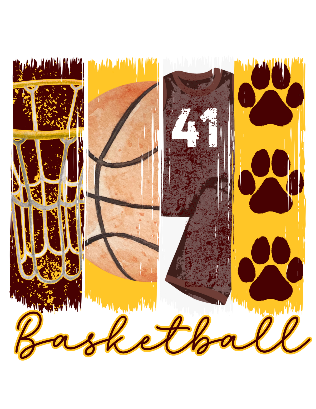 Maroon and Gold Customized Basketball Shirt