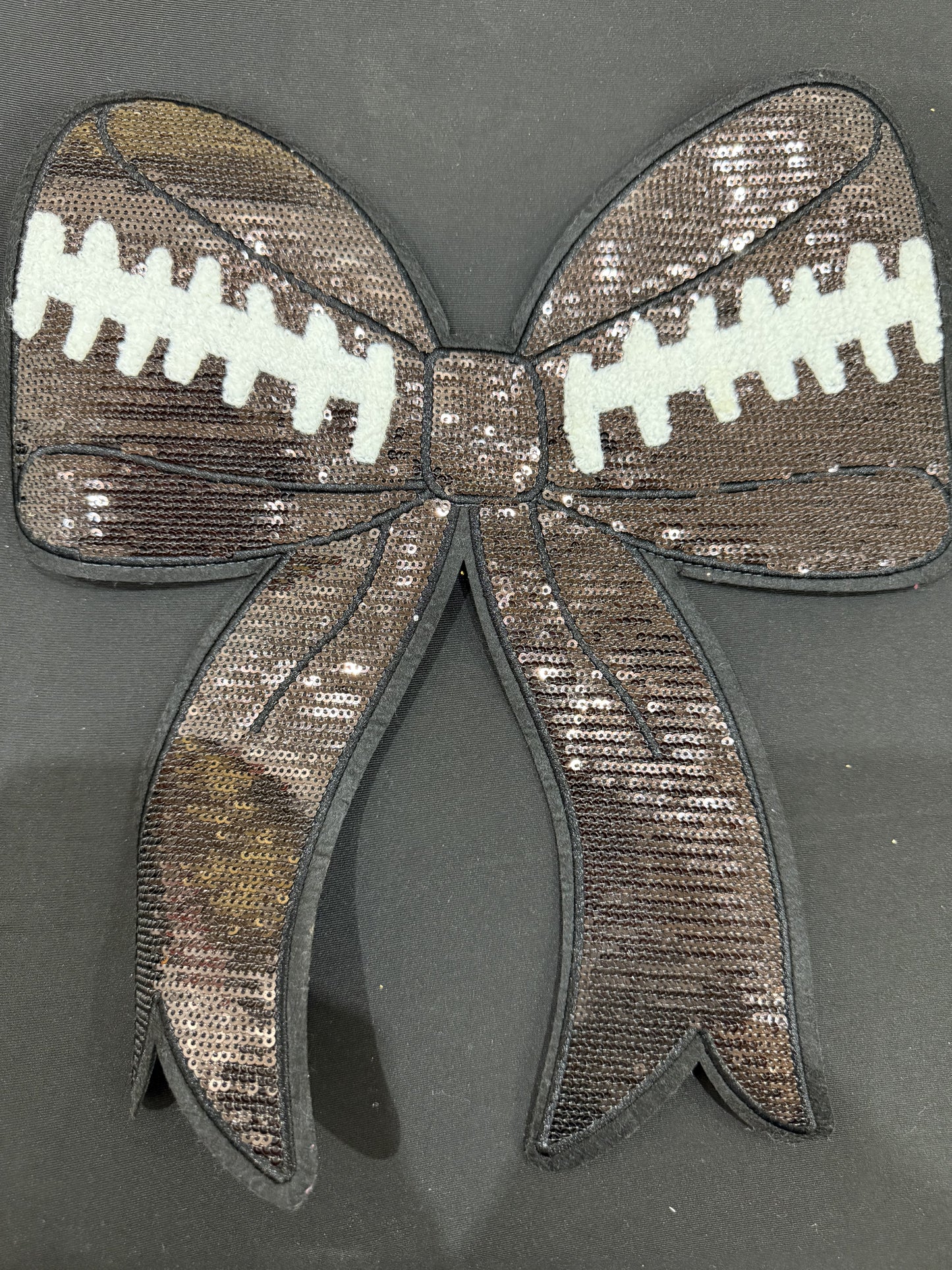 Football Bow Sequin Patch Sweatshirt